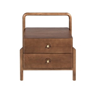 Noptiera LUX din lemn furniruit Walnut - Img 2