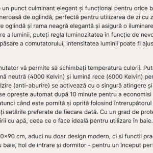 Oglinda baie cu iluminat LED dimabil IP44 FRAME 70-90cm 235791 universul-luminii.ro