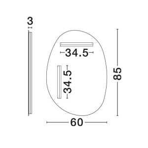 Oglinda cu iluminat LED pentru baie IP44 LORIN 60x85cm - Img 10
