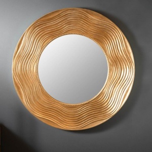 Oglinda de perete decorativa Circle 100cm, auriu - Img 4