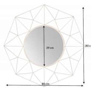 Oglinda de perete decorativa Diamond 80cm, alama - Img 5