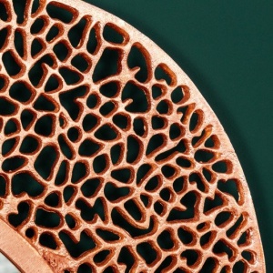 Oglinda de perete decorativa Leaf 110cm L, cupru - Img 2