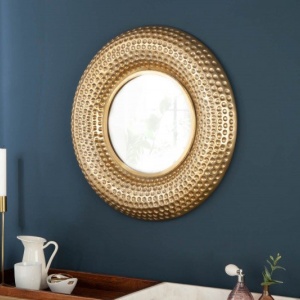 Oglinda de perete decorativa Orient rund 60cm, auriu - Img 6