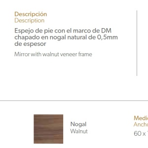 Oglinda de podea Alline, 60x190cm AC-136-G2 - Img 2