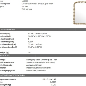 Oglinda decorativa design LUX Guinevere S 114355 HZ - Img 4
