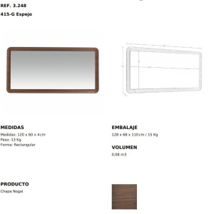 Oglinda decorativa design LUX Rectangular Walnut - Img 10