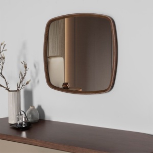 Oglinda decorativa design LUX Walnut Square 65x65cm - Img 4