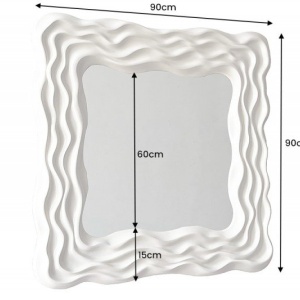 Oglinda decorativa design modern Wave 90cm greige - Img 3
