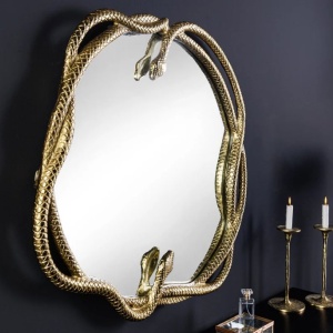Oglinda decorativa design sarpe auriu SNAKE XL 85cm - Img 8