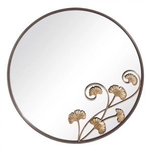 Oglinda decorativa HOJAS NEGRO-ORO, 80cm SX-151385