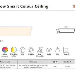 Panou LED CCT si RGB ultra-subtire protectie IP54 Harlow Smart Colour light 220981 universul-luminii.ro