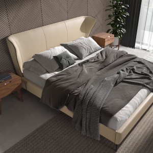 Pat dublu tapitat design LUX Cream 180x200cm - Img 7