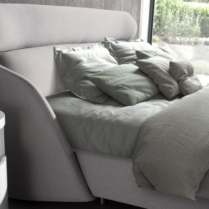Pat dublu tapitat design LUX Light grey 180x200cm - Img 9