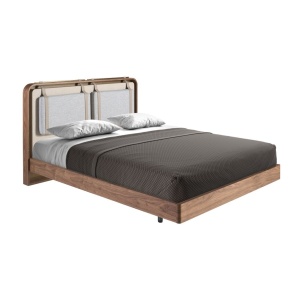 Pat dublu tapitat design LUX Walnut Veneer 160x200cm