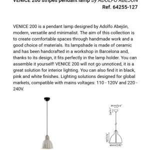 Pendul cu abajur ceramic realizat manual VENICE 200, alb/ negru 161121 universul-luminii.ro