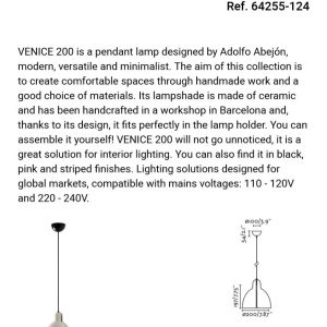 Pendul cu abajur ceramic realizat manual VENICE 200, alb 161411 universul-luminii.ro