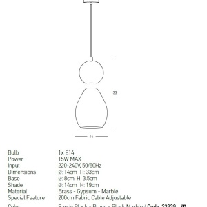 Pendul design decorativ modern Rupert II 153611 universul-luminii.ro