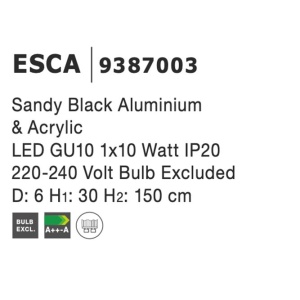 Pendul design minimalist Esca negru NVL-9387003 - Img 10