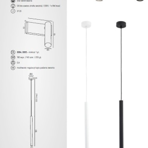 Pendul design minimalist Etna plus negru 8cm - Img 3