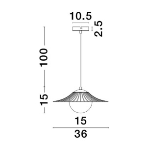 Pendul design modern FLY alb mat 36cm 115721 universul-luminii.ro