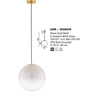 Pendul design modern JIAN, diametru 30cm - Img 3