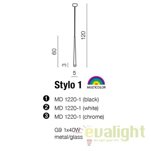 Pendul design modern Stylo 1 chrome - Img 6
