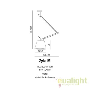 Pendul directionabil design modern ZYTA M alb - Img 6