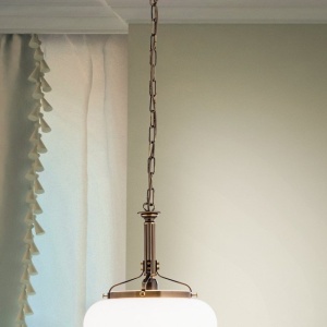 Pendul elegant stil clasic Nostalgie 33cm alama antique/opal mat 98591 universul-luminii.ro