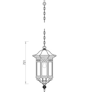 Pendul iluminat exterior din fier forjat, HL 3448, 40cm 144971 universul-luminii.ro