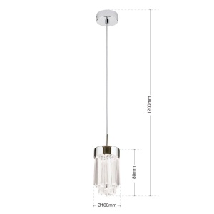 Pendul LED cu cristal K9 design elegant PRISM crom - Img 9