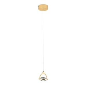 Pendul LED cu cristal K9 design lux MOON auriu 156311 universul-luminii.ro