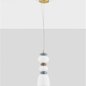 Pendul LED decorativ ceramic maro, albastru, alb, PALO II 244951 universul-luminii.ro