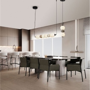Pendul LED decorativ ceramic mocha, gri, alb, PALLINA 168111 universul-luminii.ro