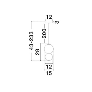 Pendul LED decorativ portelan bordeaux, sticla alb, NOESIS 168271 universul-luminii.ro