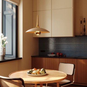 Pendul LED design decorativ Manuka crem/auriu