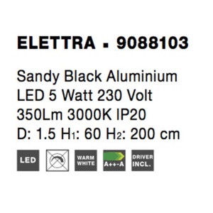 Pendul LED design liniar ELETTRA negru - Img 2