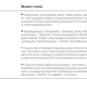 Pendul LED design modern El 14,5cm alb/auriu - Img 5