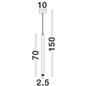 Pendul LED design modern Trimle auriu 2.5cm - Img 2