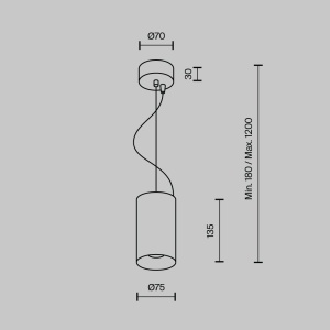 Pendul LED iluminat design tehnic Efir D-7,5cm 15W alb 227361 universul-luminii.ro