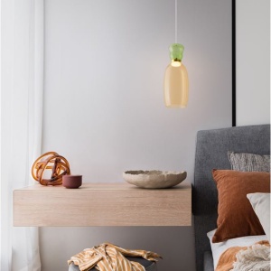 Pendul LED, Lustra design modern Pluma verde deschis/ galben 228741 universul-luminii.ro