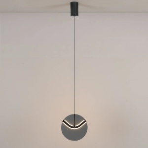 Pendul LED metal negru cu sticla fumurie, HALLEY - Img 7