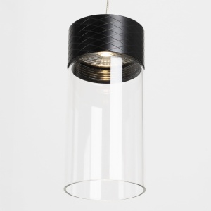 Pendul LED metal negru si sticla Fusion