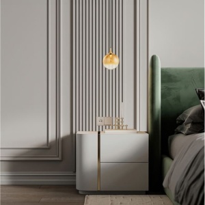 Pendul LED modern, Metal, Sticla, Champaign, ORENDA 245221 universul-luminii.ro