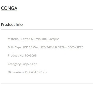 Pendul LED stil minimalist CONGA Coffee 152751 universul-luminii.ro