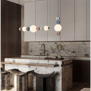 Pendul, Lustra LED cu ceramica multicolora DAZZ - Img 5