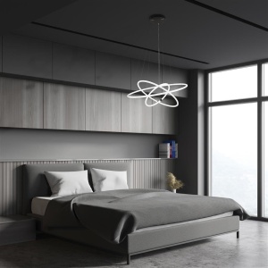 Pendul, Lustra suspendata cu 3 inele, design modern LED, Revolve - Img 6