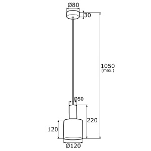 Pendul, Lustra suspendata design minimalist SINES 12cm, coral - Img 2