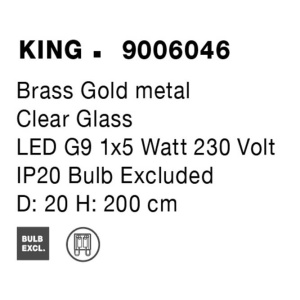 Pendul modern design decorativ KING auriu D-20cm 205151 universul-luminii.ro