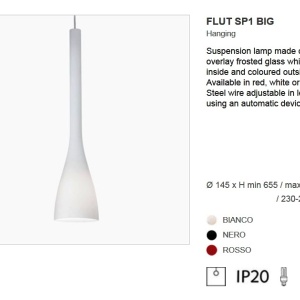 Pendul modern diametru 14,5 cm FLUT SP1 BIG bianco 035666 42481 universul-luminii.ro