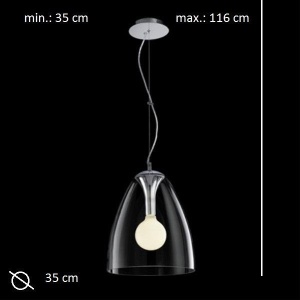 Pendul modern diametru 35cm AUDI-20 SP1 TRASPARENTE 016931 45971 universul-luminii.ro